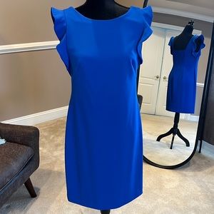 Calvin Klein sheath dress with ruffle sleeve